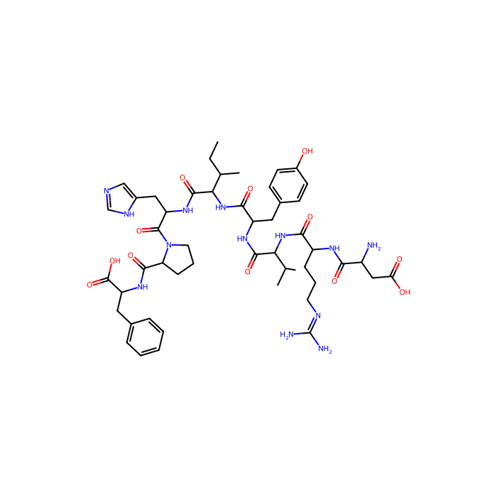 Human angiotension Ⅱ Relative Molecular Weight - Moligand™, Angiotensin II:1045.5 CAS No(4474-91-3) by Aladdin Scientific