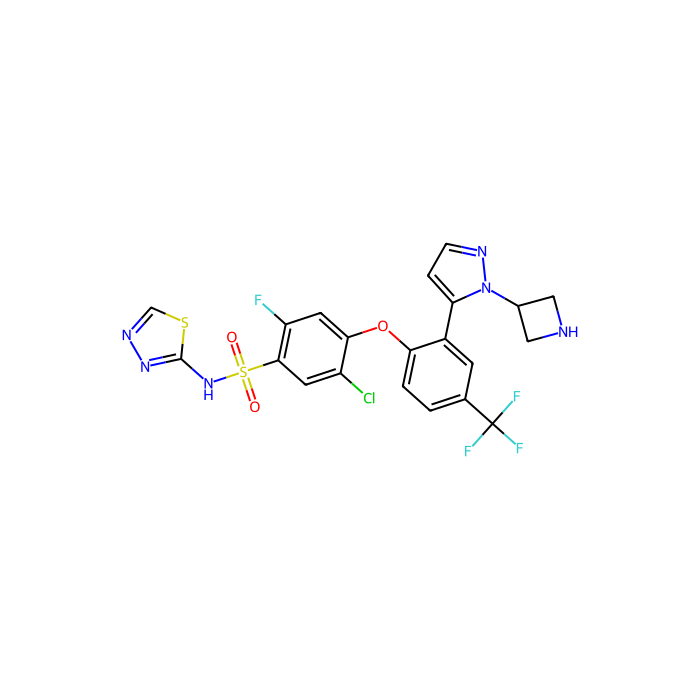 4-[2-[1-(3-azetidinyl)-1h-pyrazol-5-yl]-4-(trifluoromethyl)phenoxy]-5-chloro-2-fluoro-n-1,3,4-thiadiazol-2-yl benzenesulfonamide - ≥97% CAS No(1354818-96-4) by Aladdin Scientific