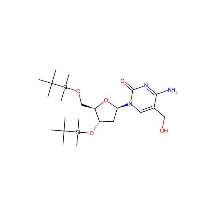 4-amino-1-[(2R,4S,5R)-4-[tert-butyl(dimethyl)silyl]oxy-5-[[tert-butyl(dimethyl)silyl]oxymethyl]tetrahydrofuran-2-yl]-5-(hydroxymethyl)pyrimidin-2-one - ≥97% CAS No(1257247-39-4) by Aladdin Scientific