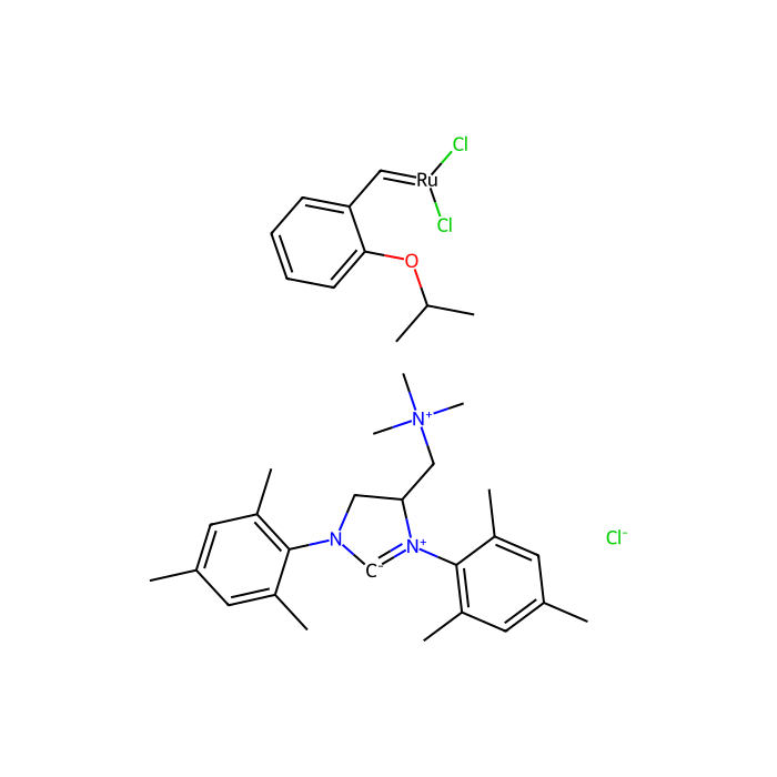 [1,3-Bis(2,4,6-trimethylphenyl)-4-[(trimethylammonio)methyl]imidazolidin-2-ylidene]-(2-i-propoxybenzylidene)dichlororuthenium(II) chloride StickyCat Cl - ≥95% CAS No(1452227-72-3) by Aladdin Scientific