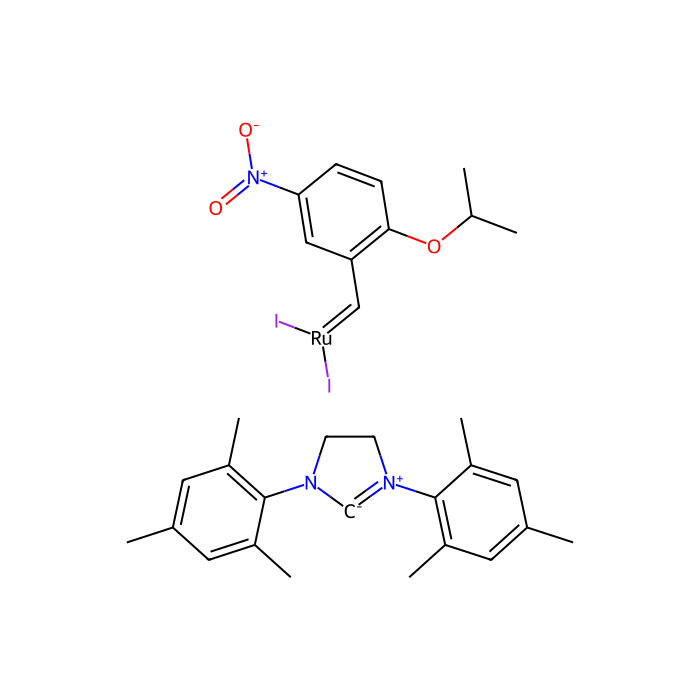 [1,3-Bis(2,4,6-trimethylphenyl)imidazolidin-2-ylidene)-(2-i-propoxy-5-nitrobenzylidene) ruthenium(II) diiodide - ≥95% CAS No(1874264-99-9) by Aladdin Scientific