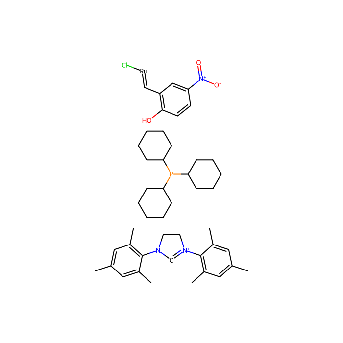 [1,3-Bis(2,4,6-trimethylphenylimidazolidin-2-ylidene)(tricyclohexylphosphine)-(2-oxo-5-nitrobenzylidene)ruthenium(II) chloride Nitro-LatMet - ≥95% CAS No(1544328-53-1) by Aladdin Scientific