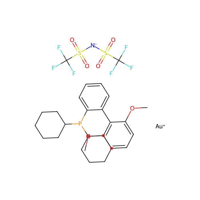 Bis(trifluoromethanesulfonyl)imide(2-dicyclohexylphosphino-2'',6''-dimethoxy-1,1''-biphenyl)gold(I) - ≥98% CAS No(1121960-90-4) by Aladdin Scientific