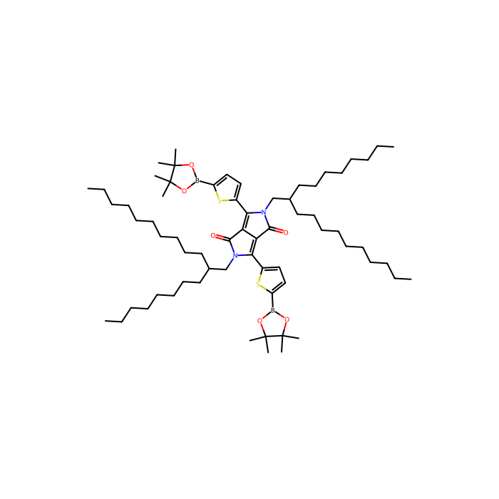 2,5-Bis(2-octyldodecyl)-3,6-bis[5-(4,4,5,5-tetramethyl-1,3,2-dioxaborolan-2-yl)thiophen-2-yl]pyrrolo[3,4-c]pyrrole-1,4(2H,5H)-dione - ≥98% CAS No(1351986-34-9) by Aladdin Scientific