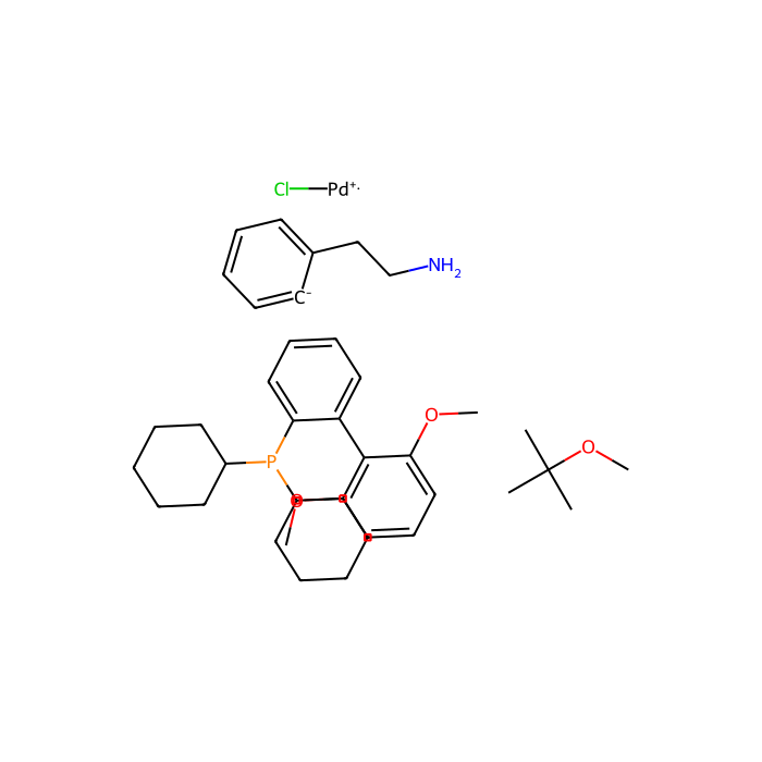 Chloro(2-dicyclohexylphosphino-2′,6′-dimethoxy-1,1′-biphenyl)[2-(2-aminoethylphenyl)]palladium(II) - methyl-t-butyl ether adduct - Reagent grade CAS No(1028206-58-7) by Aladdin Scientific