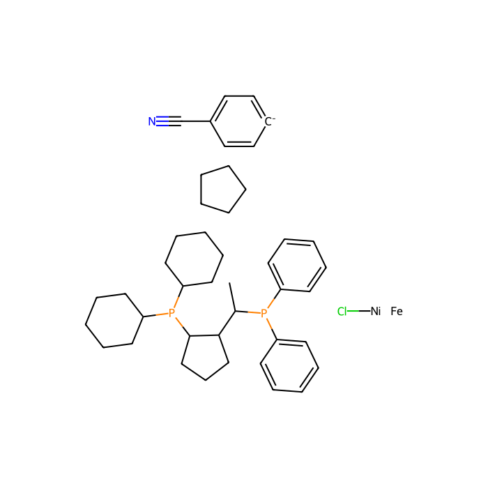 Chloro(4-cyanophenyl){(R)-1-[(S)-2-(dicyclohexylphosphino)ferrocenyl]ethyl (diphenylphosphine)}nickel(II) - ≥95% CAS No(2049086-36-2) by Aladdin Scientific