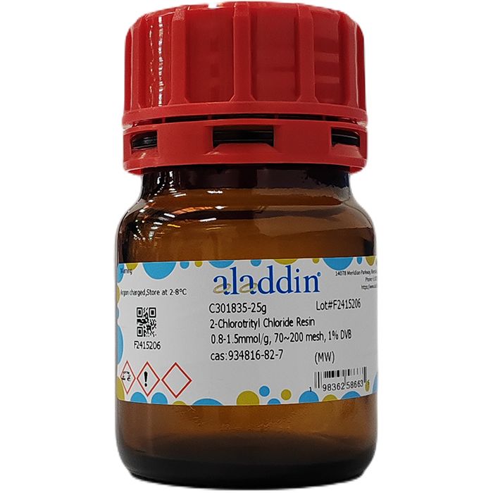 2-Chlorotrityl Chloride Resin - 0.8-1.5mmol/g, 70~200 mesh, 1% DVB CAS No(934816-82-7) by Aladdin Scientific