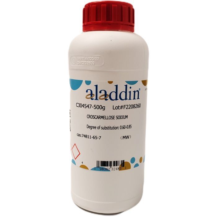 CROSCARMELLOSE SODIUM - Degree of substitution: 0.60-0.85 CAS No(74811-65-7) by Aladdin Scientific