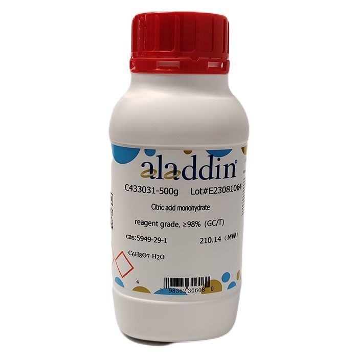 Citric acid monohydrate - Reagent grade, ≥98%(GC/T) CAS No(5949-29-1) by Aladdin Scientific