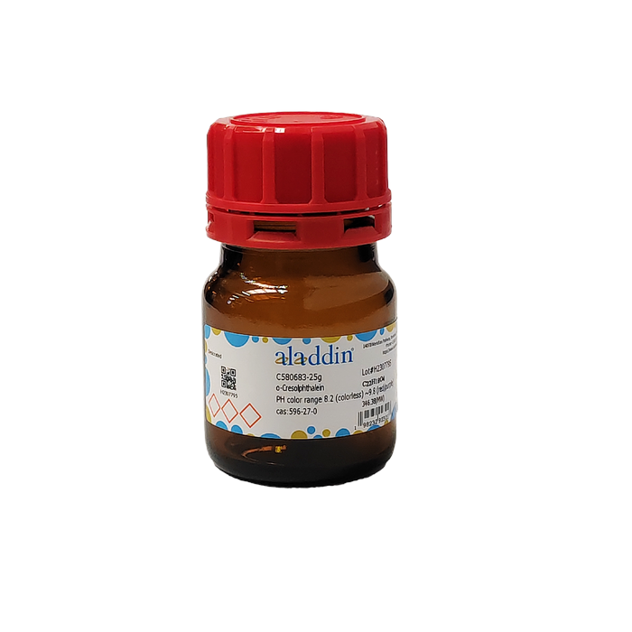 o-Cresolphthalein - PH color range 8.2 (colorless) ~9.8 (red/purple) CAS No(596-27-0) by Aladdin Scientific