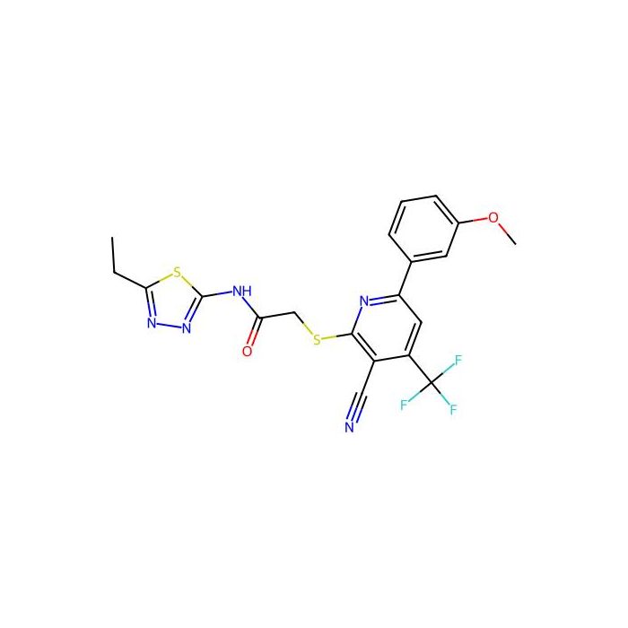 2-{[3-cyano-6-(3-methoxyphenyl)-4-(trifluoromethyl)pyridin-2-yl]sulfanyl}-N-(5-ethyl-1,3,4-thiadiazol-2-yl)acetamide - ≥90% CAS No(625378-21-4) by Aladdin Scientific