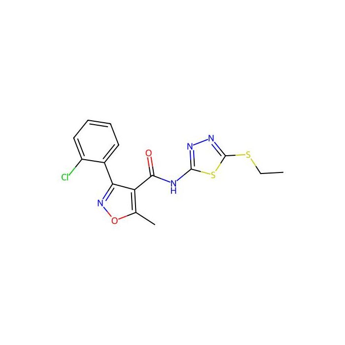 3-(2-chlorophenyl)-N-[5-(ethylsulfanyl)-1,3,4-thiadiazol-2-yl]-5-methyl-1,2-oxazole-4-carboxamide -  CAS No(312952-07-1) by Aladdin Scientific