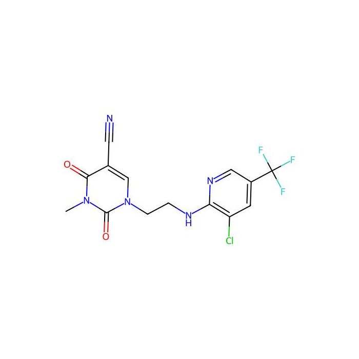 1-(2-{[3-Chloro-5-(trifluoromethyl)-2-pyridinyl]amino}ethyl)-3-methyl-2,4-dioxo-1,2,3,4-tetrahydro-5-pyrimidinecarbonitrile - ≥90% CAS No(338770-14-2) by Aladdin Scientific