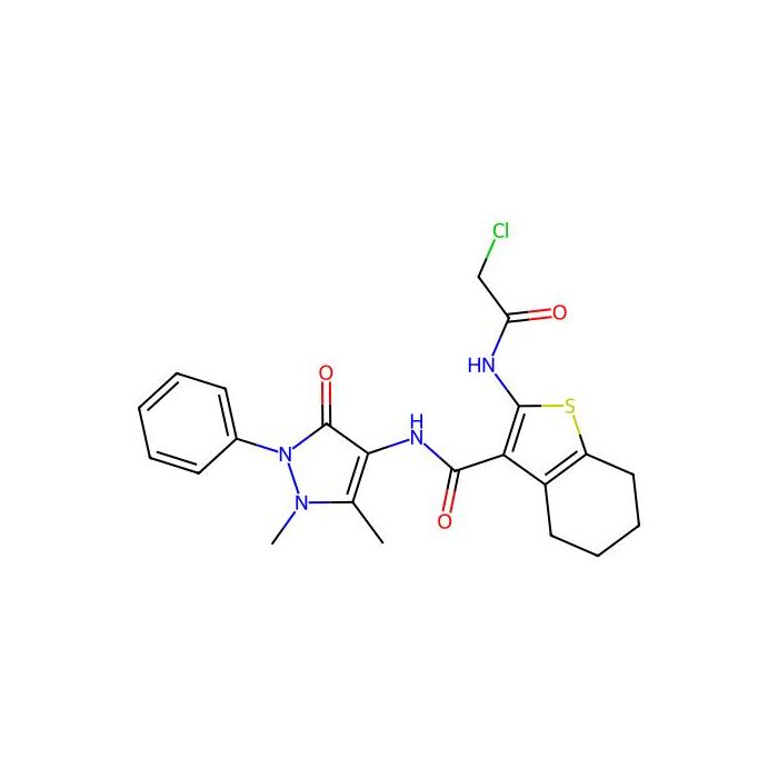 2-(2-chloroacetamido)-N-(1,5-dimethyl-3-oxo-2-phenyl-2,3-dihydro-1H-pyrazol-4-yl)-4,5,6,7-tetrahydro-1-benzothiophene-3-carboxamide - ≥95% CAS No(568551-65-5) by Aladdin Scientific