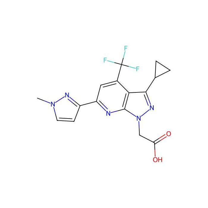 2-(3-Cyclopropyl-6-(1-methyl-1H-pyrazol-3-yl)-4-(trifluoromethyl)-1H-pyrazolo[3,4-b]pyridin-1-yl)acetic acid - ≥97% CAS No(1171414-61-1) by Aladdin Scientific