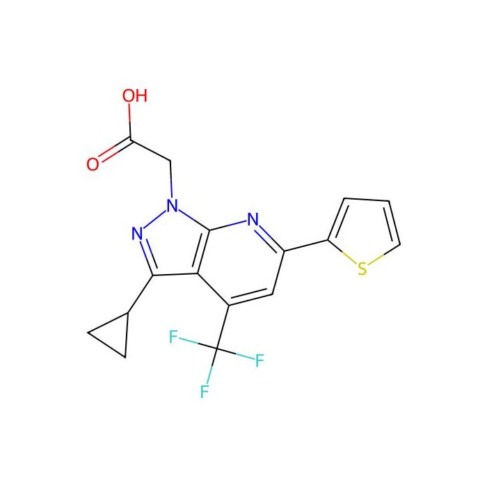 2-[3-Cyclopropyl-6-(thiophen-2-yl)-4-(trifluoromethyl)-1h-pyrazolo[3,4-b]pyridin-1-yl]acetic acid - ≥97% CAS No(937606-08-1) by Aladdin Scientific