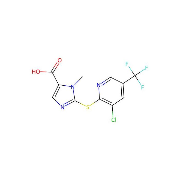 2-((3-Chloro-5-(trifluoromethyl)-2-pyridinyl)sulfanyl)-1-methyl-1H-imidazole-5-carboxylic acid - ≥90% CAS No(338793-05-8) by Aladdin Scientific