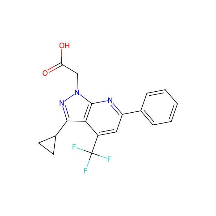 2-[3-cyclopropyl-6-phenyl-4-(trifluoromethyl)-1H-pyrazolo[3,4-b]pyridin-1-yl]acetic acid - ≥97% CAS No(937606-06-9) by Aladdin Scientific