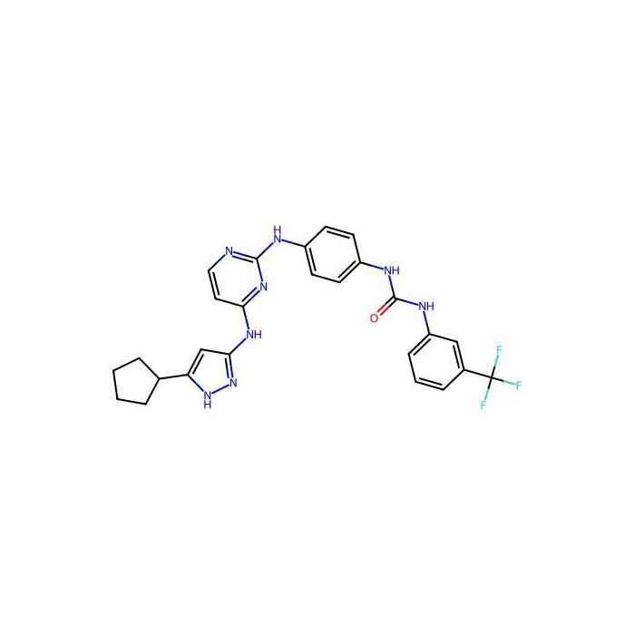 1-[4-({4-[(5-cyclopentyl-1H-pyrazol-3-yl)imino]-1,4-dihydropyrimidin-2-yl}amino)phenyl]-3-[3-(trifluoromethyl)phenyl]urea - ≥98% CAS No(1639009-81-6) by Aladdin Scientific