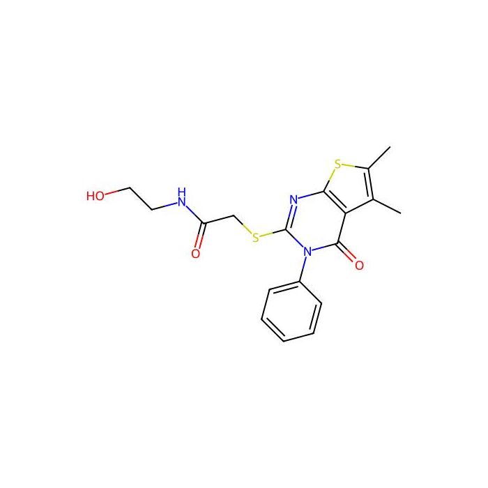 2-((5,6-dimethyl-4-oxo-3-phenyl-3,4-dihydrothieno[2,3-d]pyrimidin-2-yl)thio)-N-(2-hydroxyethyl)acetamide -  CAS No(325693-69-4) by Aladdin Scientific