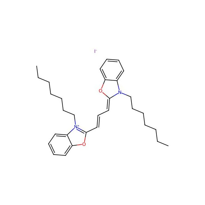 3,3'-Diheptyloxacarbocyanine iodide (DiOC7(3)) - BioReagent,Biological Stain,for fluorescence analysis,for microscopy,≥95% CAS No(53213-83-5) D1454212 by Aladdin Scientific