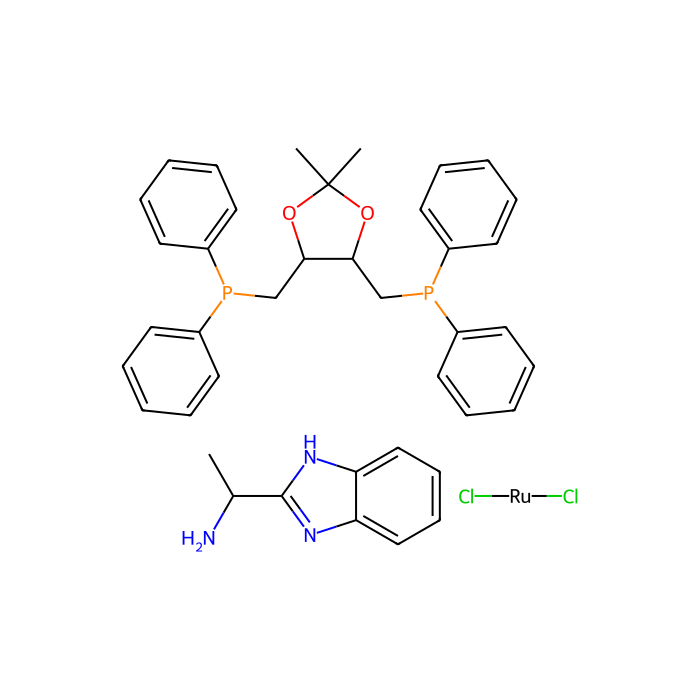 Dichloro[(4R,5R)-(-)-4,5-bis(diphenylphosphinomethyl)-2,2-dimethyl-1,3-dioxolane][(R)-(+)-2-(α-methylmethanamine)-1H-benzimidazole]ruthenium(II) - ≥95% CAS No(1280732-29-7) by Aladdin Scientific