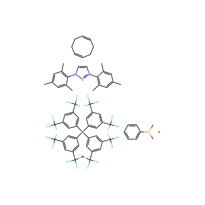 Dimethylphenylphosphine(1,5-cyclooctadiene)[1,3-bis(2,4,6-trimethylphenyl)imidazol-2-ylidene] iridium(I) tetrakis(3,5-bis(trifluoromethyl)phenylborate - ≥98% CAS No(1884137-92-1) by Aladdin Scientific