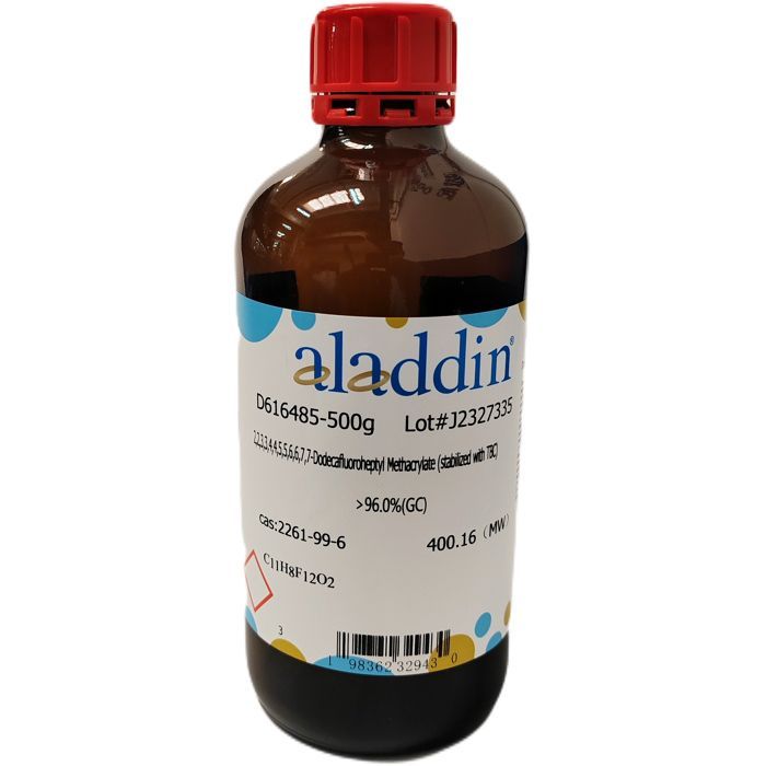 2,2,3,3,4,4,5,5,6,6,7,7-Dodecafluoroheptyl Methacrylate (stabilized with TBC) - ≥96%(GC) CAS No(2261-99-6) by Aladdin Scientific