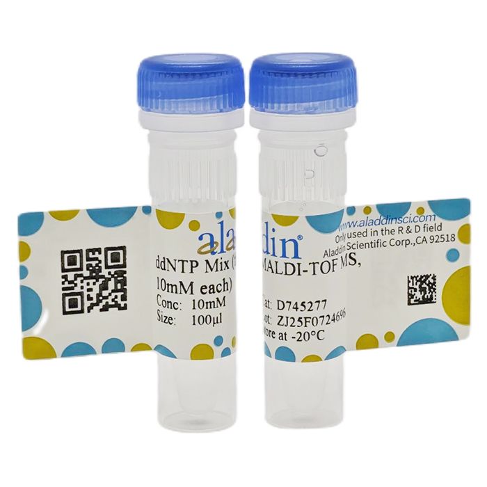 ddNTP Mix (for MALDI-TOF MS, 10mM each) - BioReagent, Suitable for molecular biology, Suitable for MALDI-MS, ≥99%(HPLC), 10mM  by Aladdin Scientific
