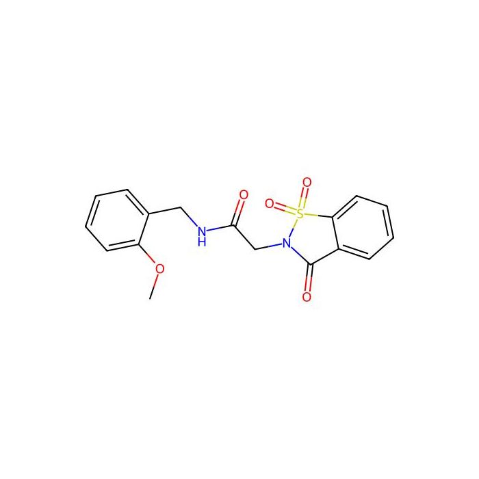 2-(1,1-dioxido-3-oxo-1,2-benzothiazol-2(3H)-yl)-N-(2-methoxybenzyl)acetamide - ≥98% CAS No(481686-90-2) by Aladdin Scientific