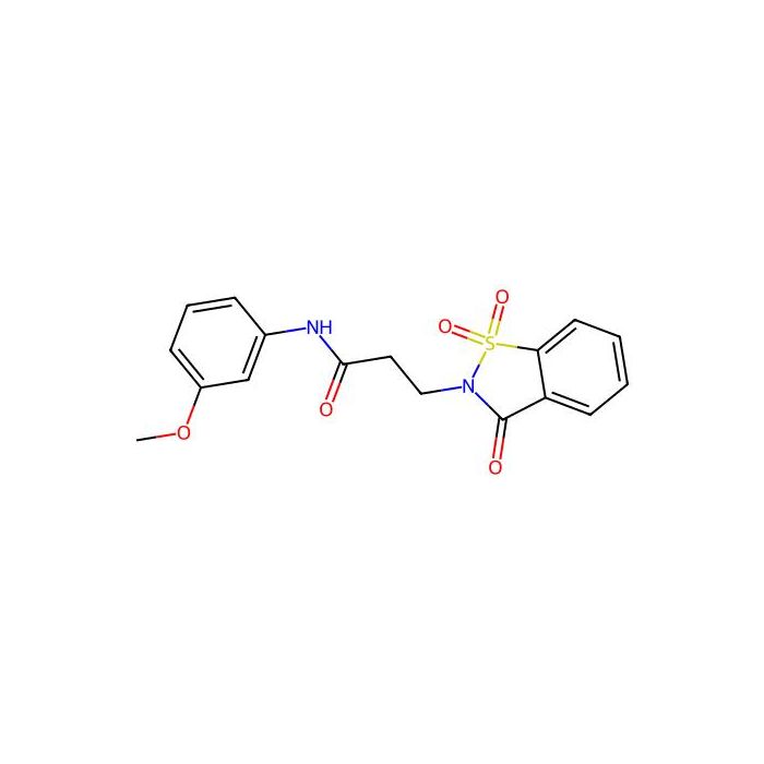 3-(1,1-dioxido-3-oxo-1,2-benzisothiazol-2(3H)-yl)-N-(3-methoxyphenyl)propanamide -  CAS No(663167-91-7) by Aladdin Scientific