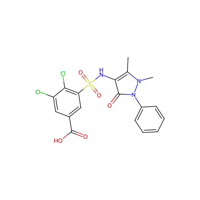 3,4-dichloro-5-[(1,5-dimethyl-3-oxo-2-phenyl-2,3-dihydro-1H-pyrazol-4-yl)sulfamoyl]benzoic acid - ≥95% CAS No(380349-12-2) by Aladdin Scientific
