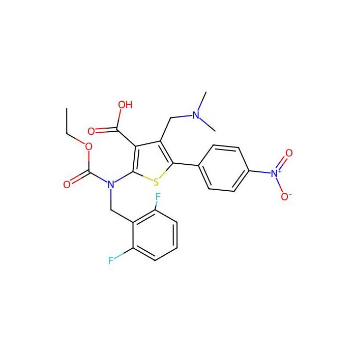 2-{[(2,6-Difluorophenyl)methyl](ethoxycarbonyl)amino}-4-[(dimethylamino)methyl]-5-(4-nitrophenyl)thiophene-3-carboxylic acid - ≥97% CAS No(1589503-95-6) by Aladdin Scientific