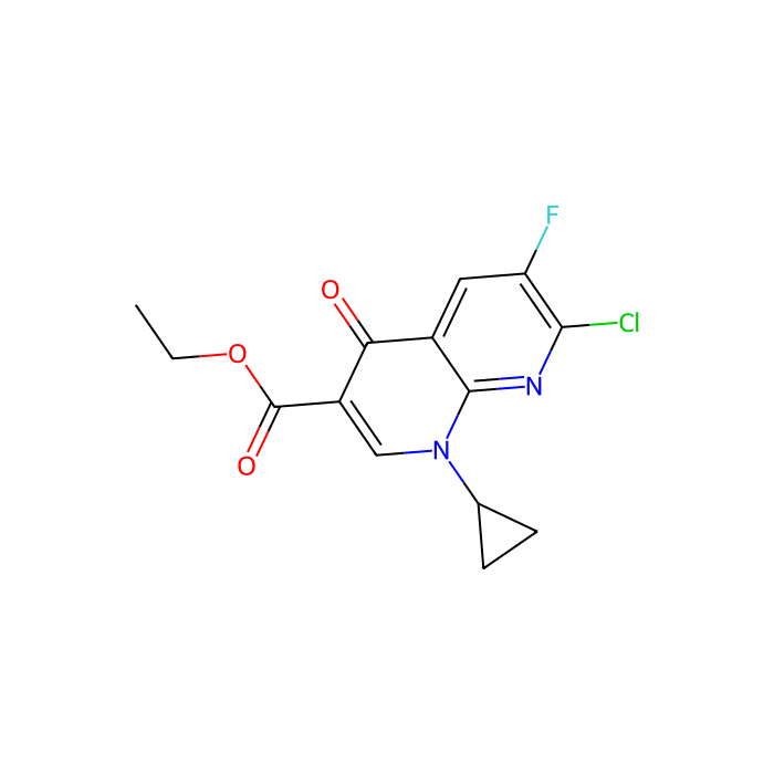 Ethyl 1-cyclopropyl-7-chloro-6-fluoro-1,4-dihydro-4-oxo-1,8-naphthylridine carboxylate - ≥95% CAS No(96568-07-9) by Aladdin Scientific