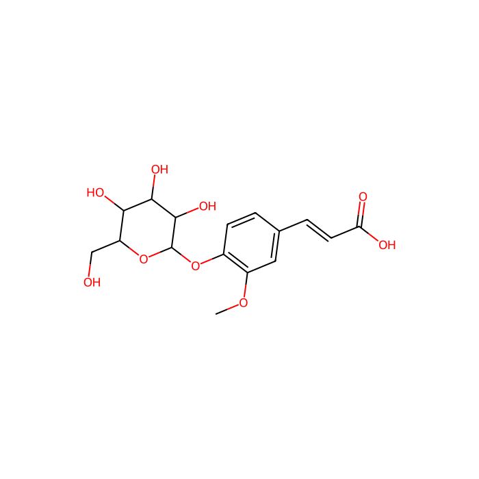 (E)-4-Hydroxy-3-methoxycinnamic acid 4-O-β-D-glucopyranoside - ≥98% CAS No(117405-51-3) by Aladdin Scientific
