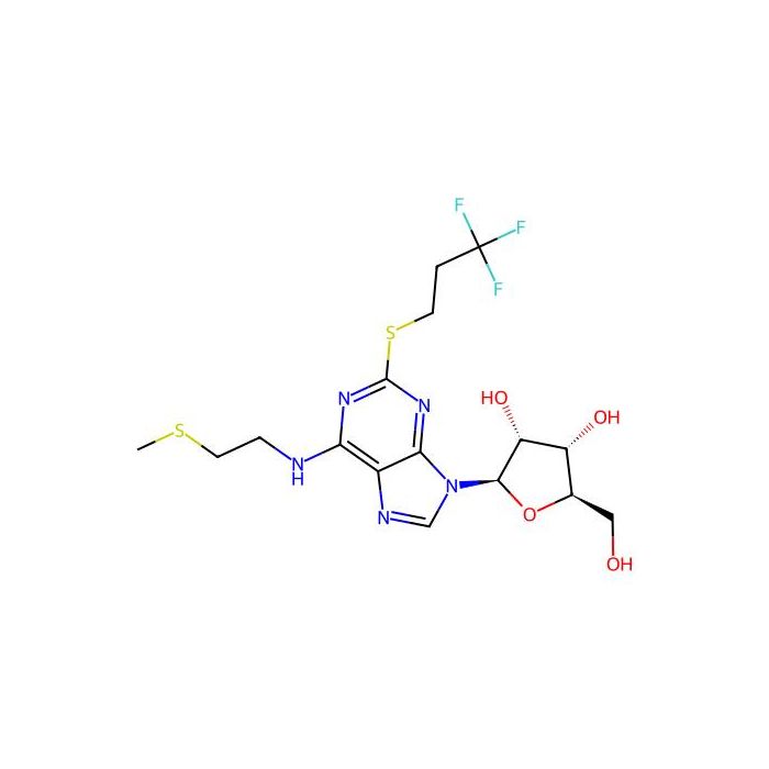 (2R，3S，4R，5R)-2-(Hydroxymethyl)-5-(6-((2-(methylthio)ethyl)amino)-2-((3，3，3-trifluoropropyl)thio)-9H-purin-9-yl)tetrahydrofuran-3，4-diol - ≥97% CAS No(163706-58-9) by Aladdin Scientific