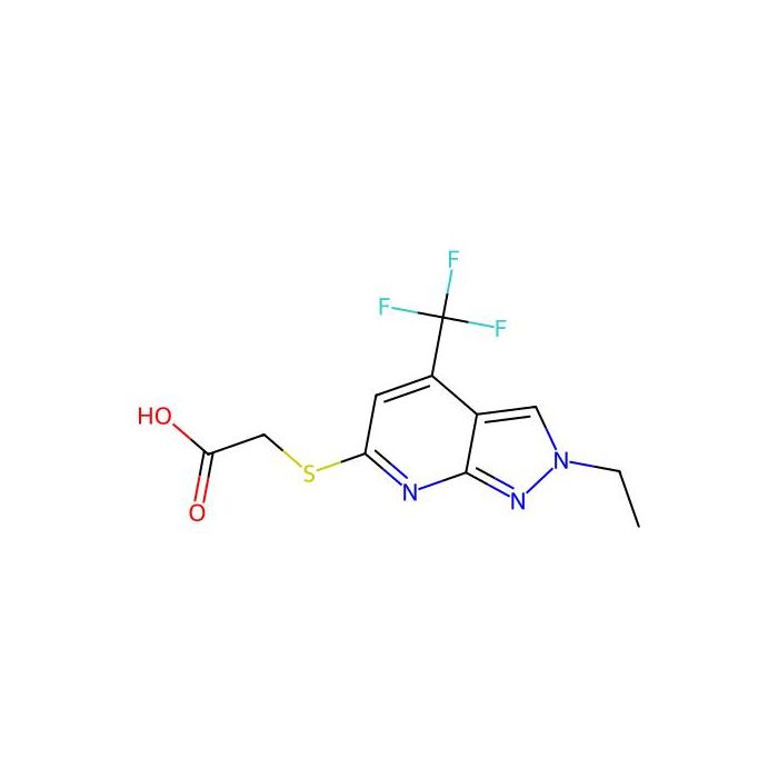 2-((2-Ethyl-4-(trifluoromethyl)-2H-pyrazolo[3,4-b]pyridin-6-yl)thio)acetic acid - ≥97% CAS No(1018166-25-0) by Aladdin Scientific