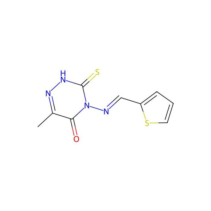 (E)-6-methyl-4-((thiophen-2-ylmethylene)amino)-3-thioxo-3,4-dihydro-1,2,4-triazin-5(2H)-one -  CAS No(292053-22-6) by Aladdin Scientific
