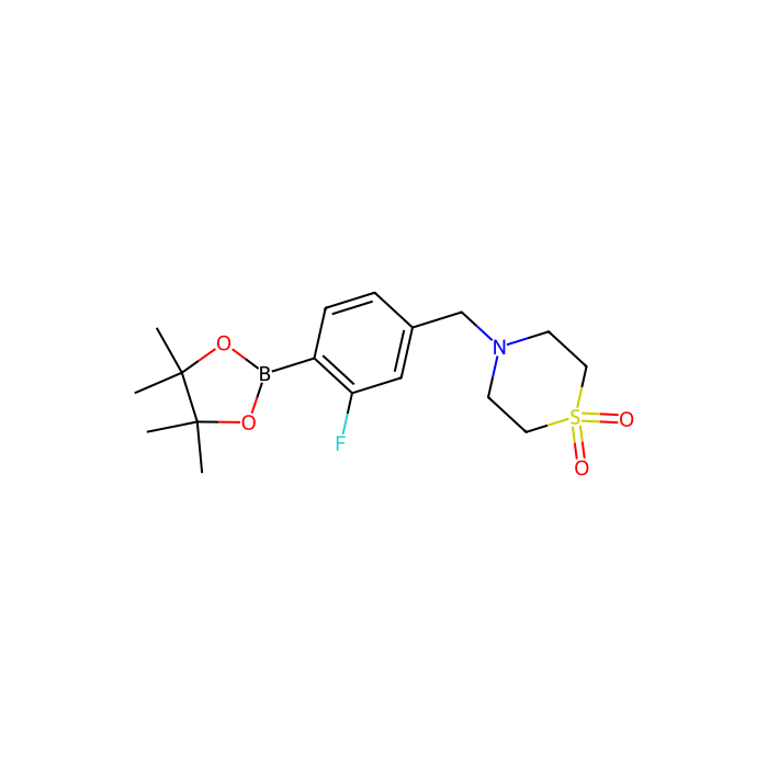 4-{[3-fluoro-4-(4,4,5,5-tetramethyl-1,3,2-dioxaborolan-2-yl)phenyl]methyl}-1λ⁶-thiomorpholine-1,1-dione - ≥97% CAS No(1469440-25-2) by Aladdin Scientific