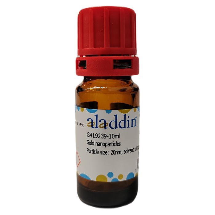 Gold nanoparticles - Particle size: 20nm, solvent: ultrapure water, OD: ＞0.75  by Aladdin Scientific
