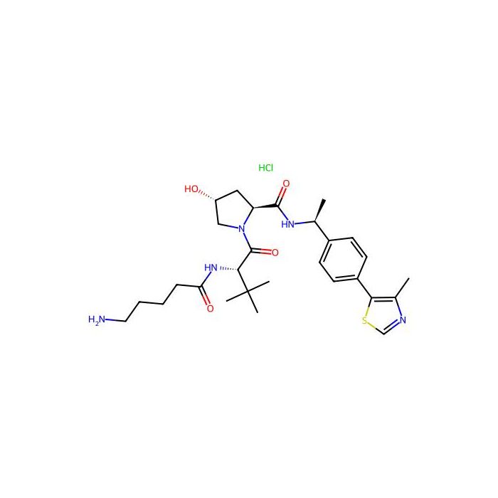 (2S,4R)-1-[(2S)-2-(5-aminopentanoylamino)-3,3-dimethyl-butanoyl]-4-hydroxy-N-[(1S)-1-[4-(4-methylthiazol-5-yl)phenyl]ethyl]pyrrolidine-2-carboxamide;hydrochloride - ≥97% CAS No(2458219-89-9) by Aladdin Scientific