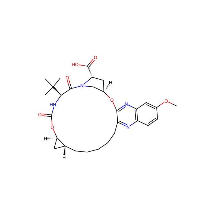 8H-7，10-methanocyclopropa[18，19][1，10，3，6]dioxadiazacyclononadecino[11，12-b]quinoxaline-8-carboxylic acid， 5-(1，1-dimethylethyl)-1，1a，3，4，5，6，9，10，18，19，20，21，22，22a-tetradecahydro-14-methoxy-3，6-dioxo-， (1ar，5s，8s，10r，22ar)- - ≥99% CAS No(1206524-85-7) b