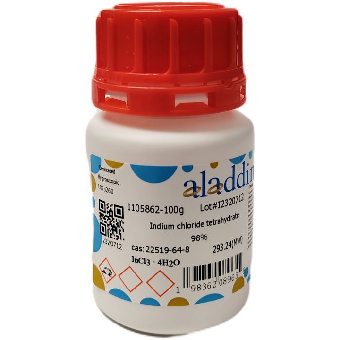 Indium chloride tetrahydrate - ≥98% CAS No(22519-64-8) by Aladdin Scientific