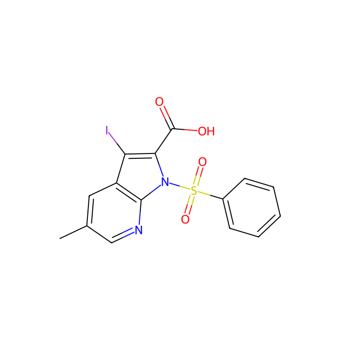 3-Iodo-5-methyl-1-(phenylsulfonyl)-1h-pyrrolo-[2,3-b]pyridine-2-carboxylic acid - ≥95% CAS No(1261365-69-8) by Aladdin Scientific