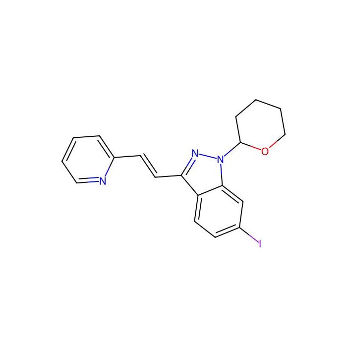 (E)-6-Iodo-3-[2-(pyridin-2-yl)ethenyl]-1-(tetrahydro-2H-pyran-2-yl)-1H-indazole - ≥99% CAS No(886230-77-9) by Aladdin Scientific