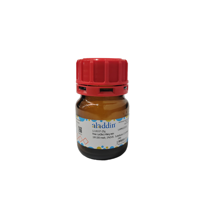 Fmoc-Lys(Boc)-Wang resin - 100-200 mesh, 1%DVB，Substitution 0.3-0.8mmol/g  by Aladdin Scientific