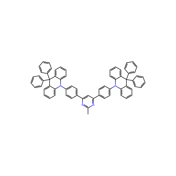 2-Methyl-4,6-bis[4-(9,9-diphenyl-9,10-dihydroacridine)–phenyl]pyrimidine - sublimed grade, ≥98% CAS No(2019165-20-7) by Aladdin Scientific