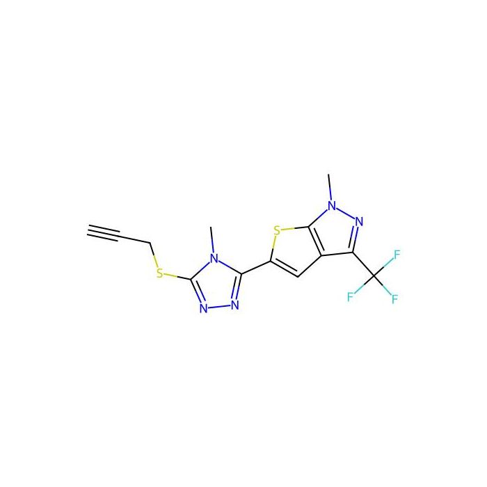 1-methyl-5-[4-methyl-5-(2-propynylsulfanyl)-4H-1,2,4-triazol-3-yl]-3-(trifluoromethyl)-1H-thieno[2,3-c]pyrazole -  CAS No(338747-67-4) by Aladdin Scientific
