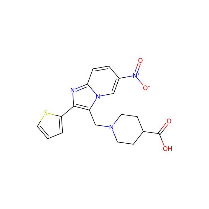 1-{[6-Nitro-2-(thiophen-2-yl)imidazo[1,2-a]pyridin-3-yl]methyl}piperidine-4-carboxylic acid - ≥95% CAS No(904817-89-6) by Aladdin Scientific