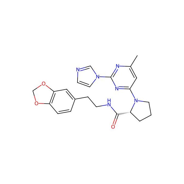 N-(2-(1,3-Benzodioxol-5-YL)ethyl)-1-(2-(1H-imidazol-1-YL)-6-methylpyrimidin-4-YL)-D-prolinamide - ≥99% CAS No(402934-09-2) by Aladdin Scientific